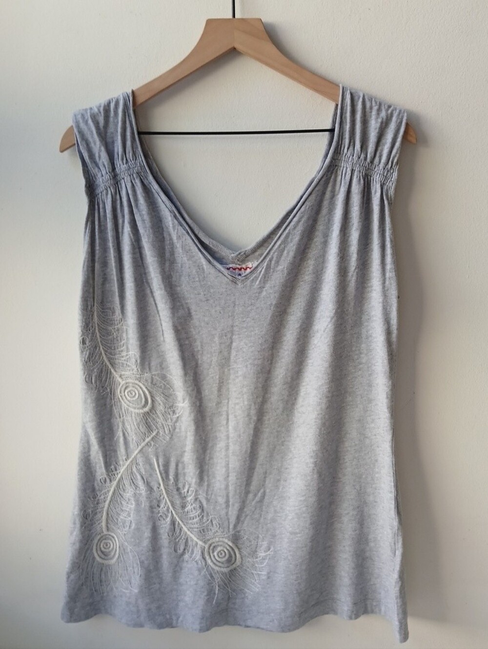 Johnny Was Embroidered Tank Top Gray Women's Large